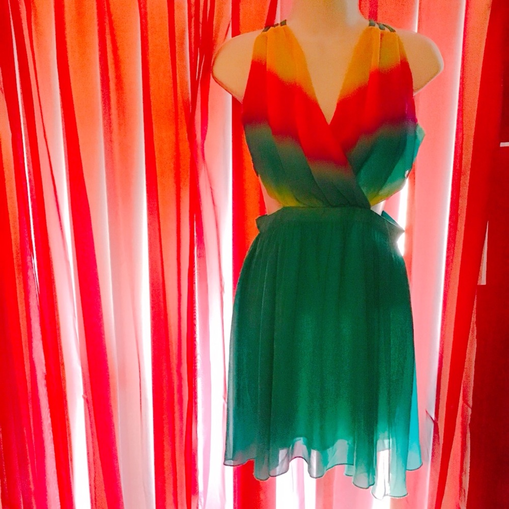 Oh My Julian! ombré Rainbow Cutout Dress